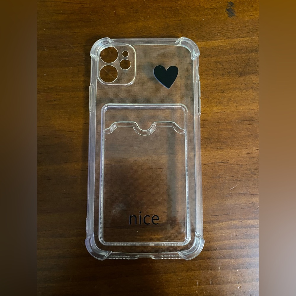 Clear Phone Case - IPhone XR/11 - Built in card holder